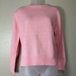 Vintage Pink Sweater Bubblegum Pink Coquette VTG Jrs L